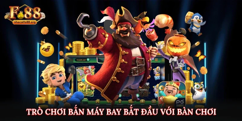 Trò chơi bắn máy bay bắt đầu với bàn chơi gồm 4 hàng và 5 cột